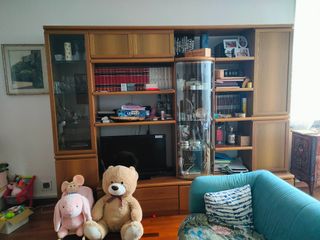 Parete attrezzata legno vetro