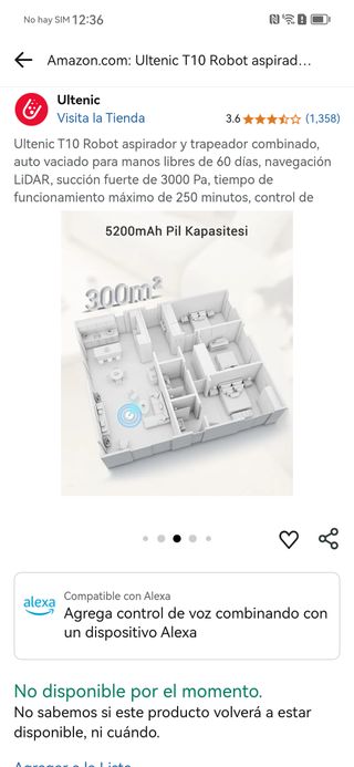 Ultenic T10 Robot aspirador y trapeador combinado,