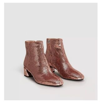 Botines Mango lentejuelas rosa
