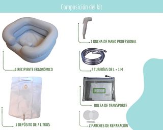 Lavacabezas Portatil con bolsa de agua y ducha
