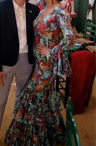 Traje Flamenca turquesa