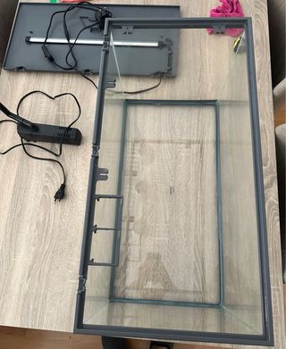Pecera 60l - Acuario de cristal, filtro y tira led