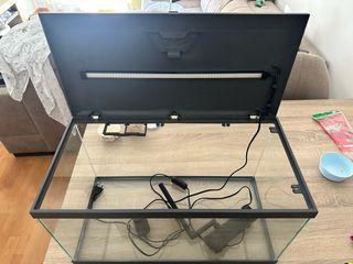 Pecera 60l - Acuario de cristal, filtro y tira led