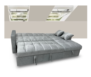 Sofa en terciopelo con cama