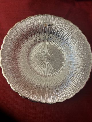 Centrotavola in vetro con argento depositato