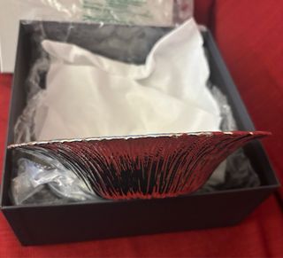 Centrotavola in vetro con argento depositato