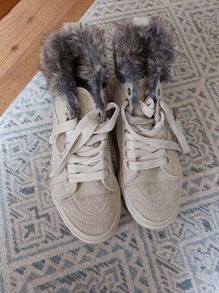 Zapatillas Vans altas beige