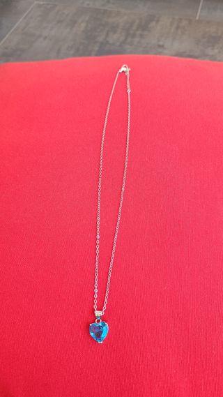 Collar plata colgante circonita azul