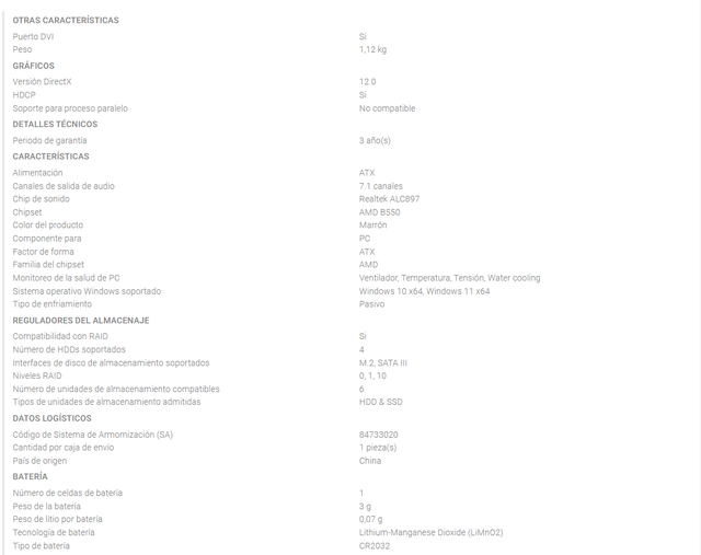 Placa Base B550 GIGABYTE GAMING X V2 AM4 4XDDR4