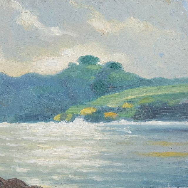 Óleo sobre madera paisaje