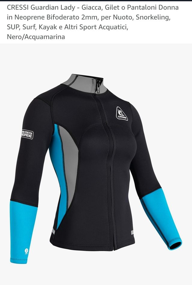 Cressi Neoprene Bifoderato 2mm pantaloni e giacca