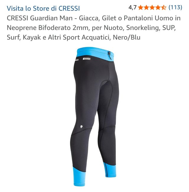 Cressi Neoprene Bifoderato 2mm pantaloni e giacca