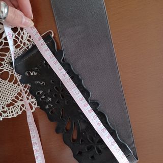 Cinturón elástico negro-gris polipiel