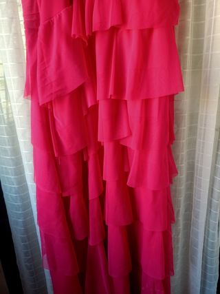 Vestido ocasiones fucsia T-XL