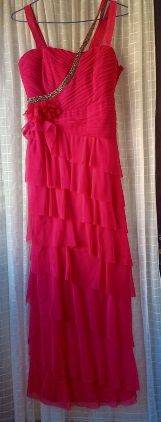 Vestido ocasiones fucsia T-XL
