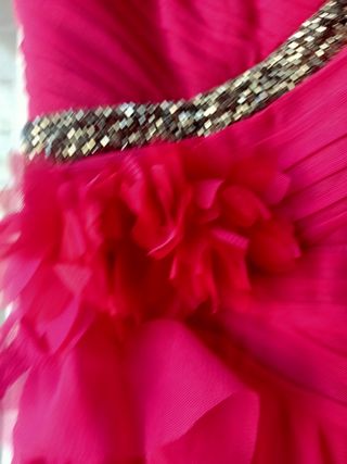 Vestido ocasiones fucsia T-XL
