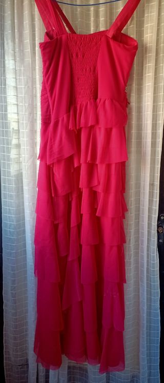 Vestido ocasiones fucsia T-XL