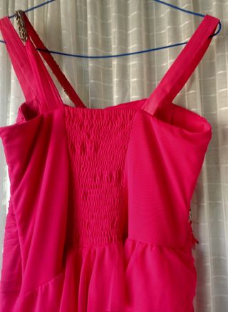 Vestido ocasiones fucsia T-XL