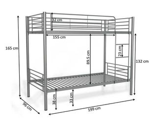 Litera Metalica Doble Cama 90cm + Colchones