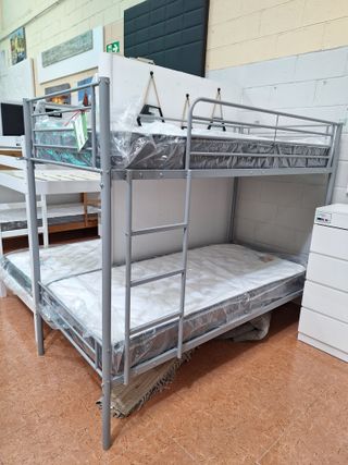 Litera Metalica Doble Cama 90cm + Colchones