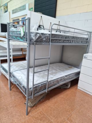 Litera Metalica Doble Cama 90cm + Colchones