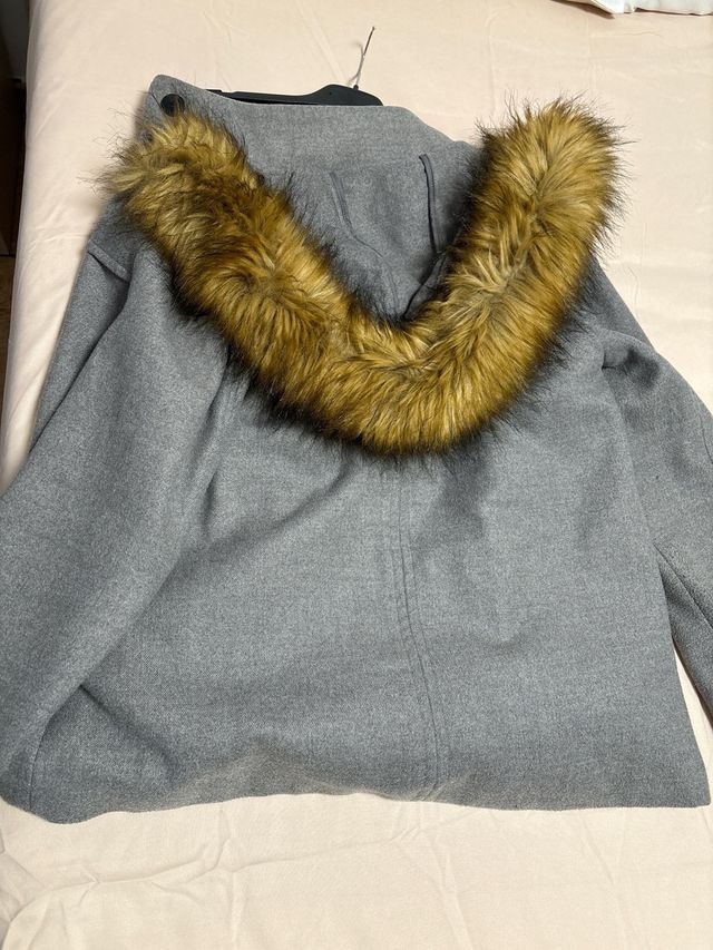 Abrigo Zara Basic gris talla S