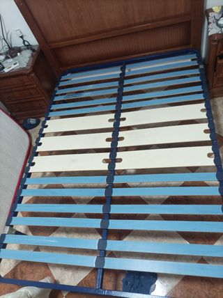 Somier matrimonio azul metálico Refuerzo lumbar