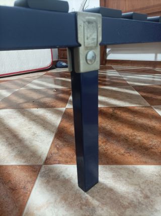 Somier matrimonio azul metálico Refuerzo lumbar