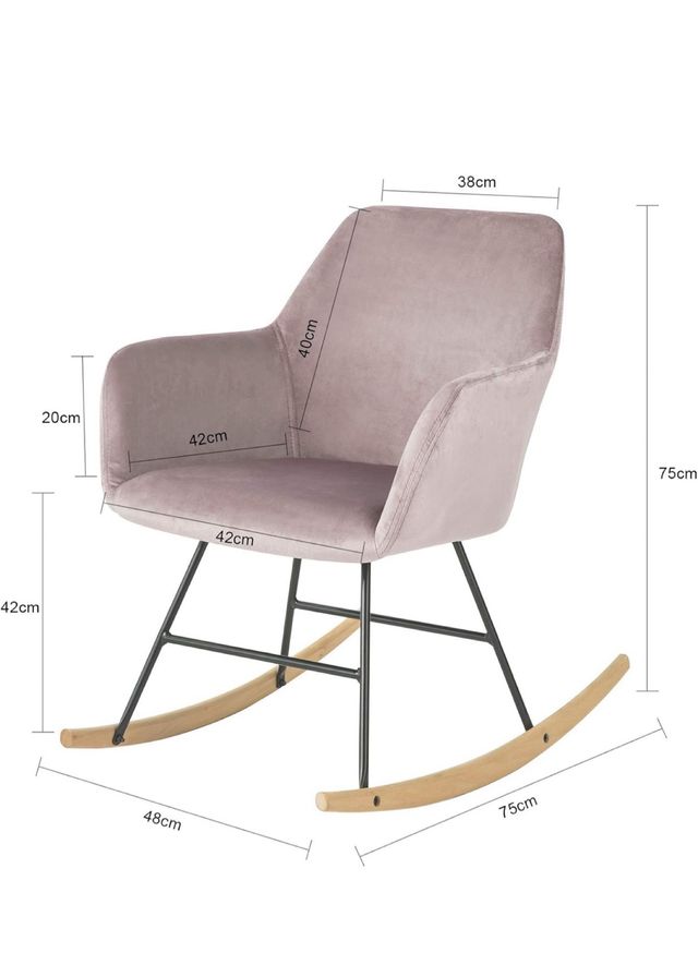 Sillon mecedora tejido terciopelo rosa