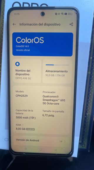 OPPOA98 5G - 256GB - Gris