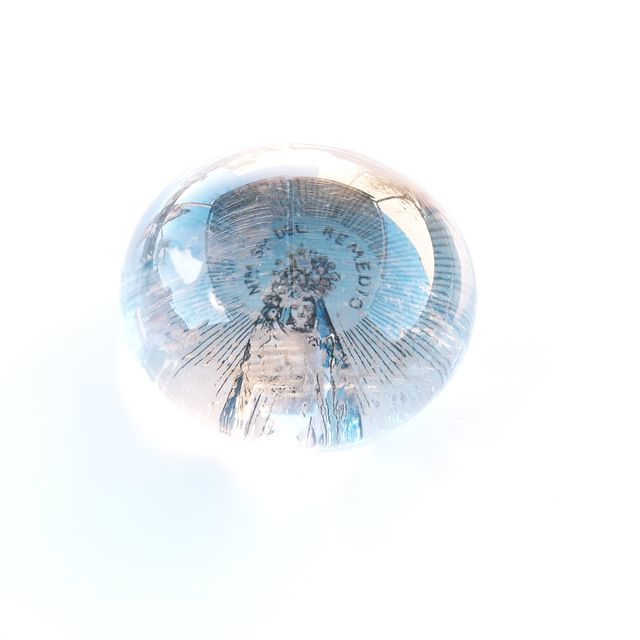 Pisapapeles antiguo cristal Virgen