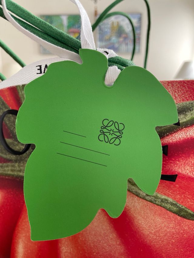 Bandeja de madera, bolsas y caja Loewe