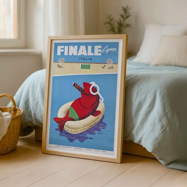 POSTER FINALE LIGURE VINTAGE ITALIANO DE 1954