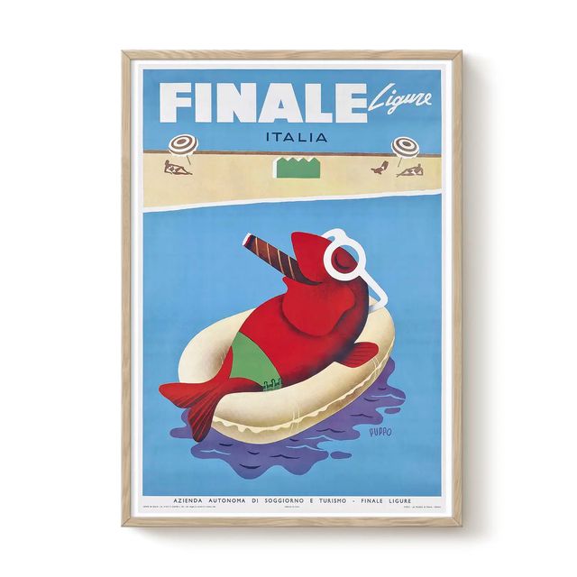 POSTER FINALE LIGURE VINTAGE ITALIANO DE 1954