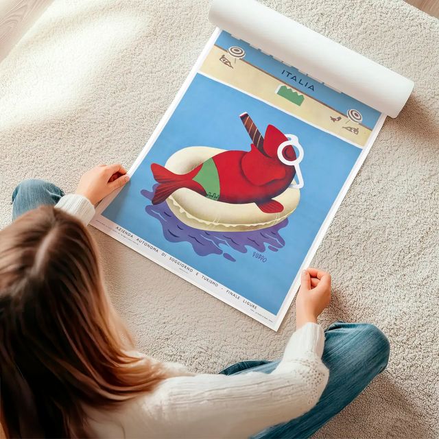 POSTER FINALE LIGURE VINTAGE ITALIANO DE 1954