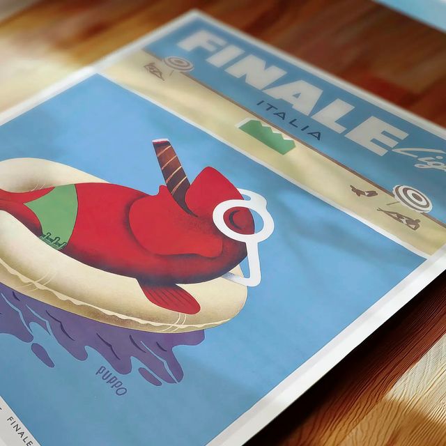 POSTER FINALE LIGURE VINTAGE ITALIANO DE 1954