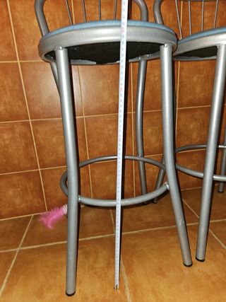 2 Taburetes Altos Metal Azul