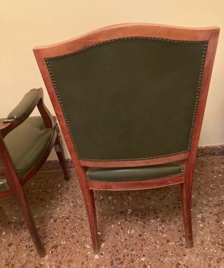 Sillas piel y madera