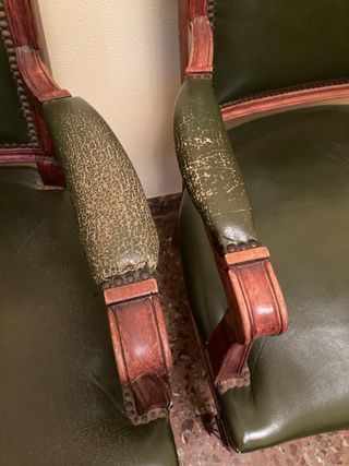 Sillas piel y madera