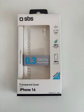 Cover iphone 16 sbs nuova trasparente   