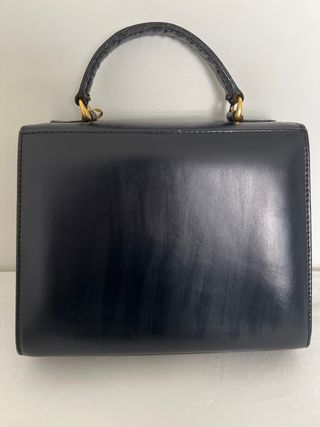 Bolso de piel azul oscuro