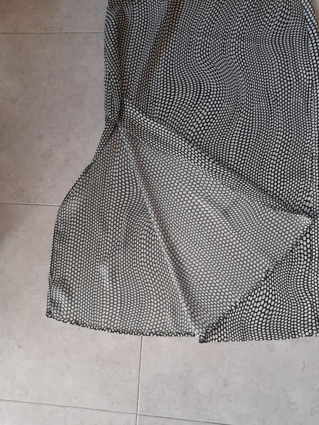 Falda midi estampada - negra y blanca