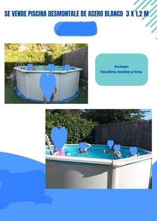 Piscina con bomba y escalera. Urge