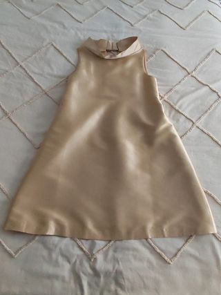 Vestido 100% seda natural Fely Campo dorado fiesta