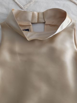 Vestido 100% seda natural Fely Campo dorado fiesta