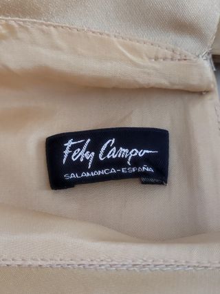 Vestido 100% seda natural Fely Campo dorado fiesta