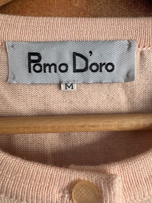 Cardigan Poma Doro rosa lavorato a maglia