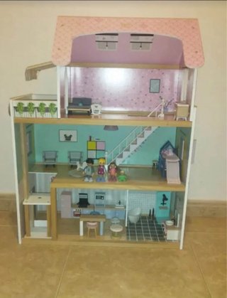 Casa bambole legno rosa - Gioco bimba