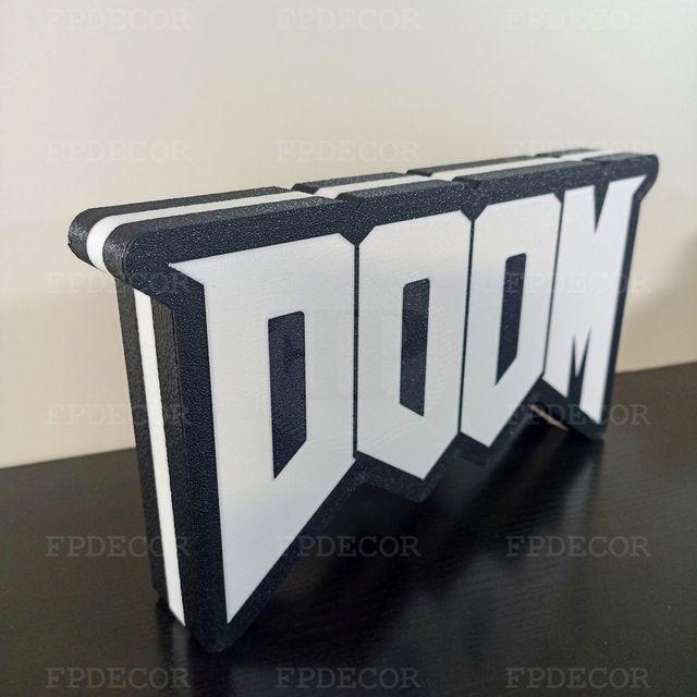 DOOM com LED RGB! Caixa de luz! Decor