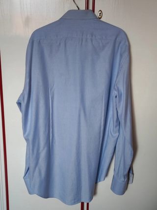 Camisa Zara Tailored Fit traje azul claro
